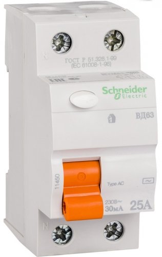 Выключатель дифференциального тока УЗО Schneider Electric Домовой 2п 63А 300мА 4,5кА тип AC картинка